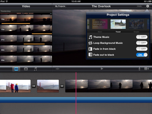 iMovie for the iPad 2